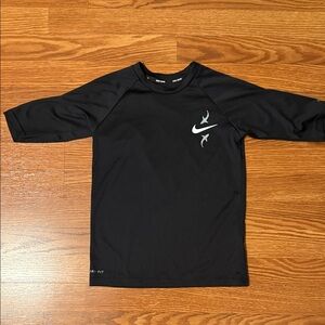 Nike Kids Black Rashguard with White Logo